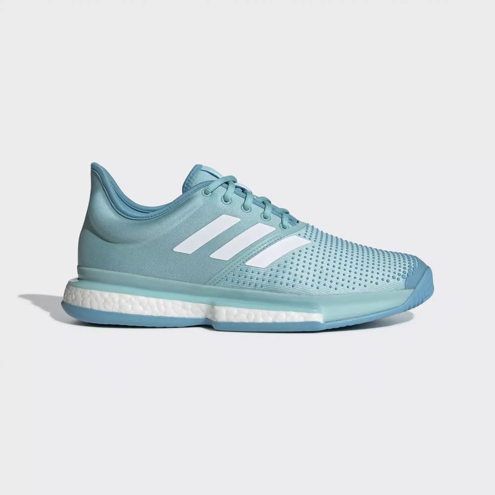 Adidas SoleCourt Boost Parley Zapatillas De Tenis Azules Para Hombre (MX-56358)